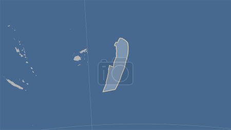 Foto de Forma de la placa tectónica Tonga en el mapa de contorno sólido en la proyección cilíndrica Patterson (oblicua) - Imagen libre de derechos