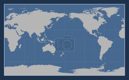 Photo for World solid contour map in the Compact Miller projection centered on the date line - Royalty Free Image