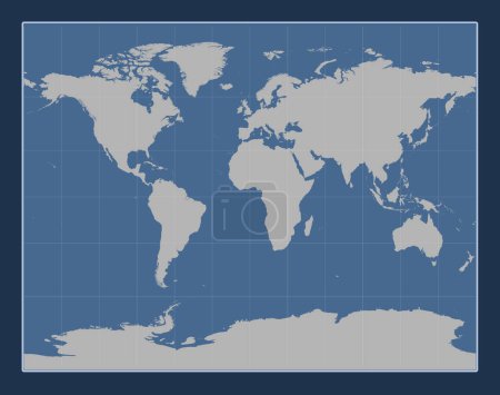 Téléchargez les photos : Carte de contour solide du monde dans la galle Projection stéréographique centrée sur le méridien principal - en image libre de droit