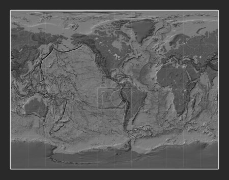 Téléchargez les photos : Carte de l'élévation du niveau du globe dans la galle Projection stéréographique centrée sur le 90e méridien longitude ouest - en image libre de droit