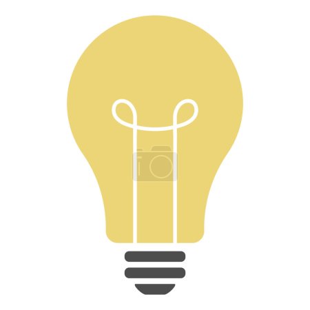 Téléchargez les illustrations : Icône d'ampoule vectorielle plate - en licence libre de droit