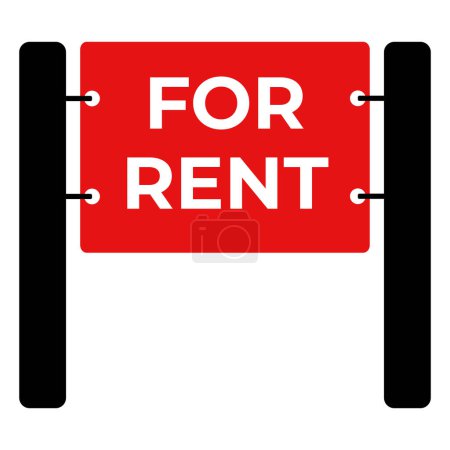 Photo for Real estate rent sign. Vector red sign for rent. - Royalty Free Image