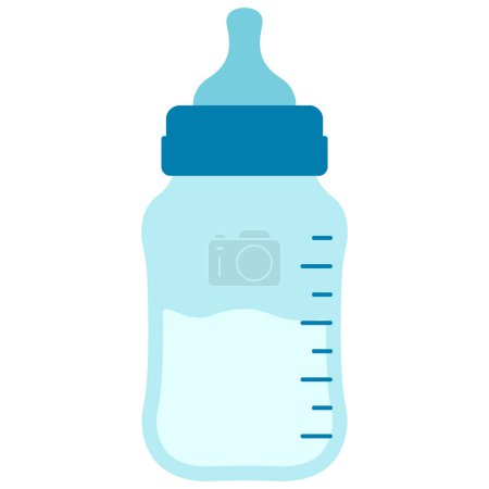Photo for Blue Baby milk bottle. Vector illustration - Royalty Free Image