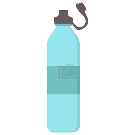 Illustration for Plastic sports water bottle. Vector icon - Royalty Free Image