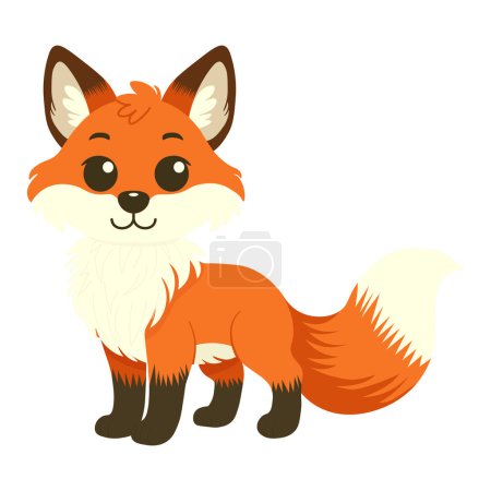 Illustration for Cute fox. Vector baby illustration - Royalty Free Image