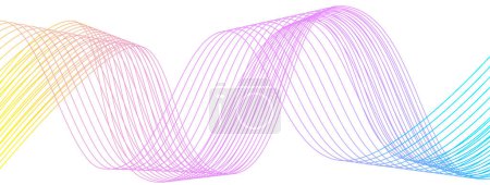 Téléchargez les illustrations : Smooth bending lines.Abstract musical wave element for design. Vector illustration. - en licence libre de droit