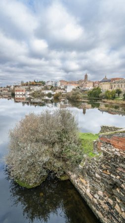Photo for View of the city of Alba de Tormes, on the banks of the Tormes River, in the province of Salamanca, in Spain. High quality photo - Royalty Free Image