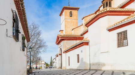 Photo for Granada, Spain, February 14, 2024. Church of San Nicolas in the city of Granada. High quality photo - Royalty Free Image