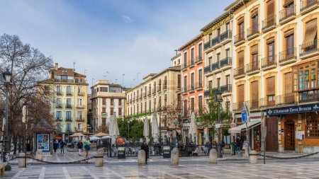 Photo for Granada, Spain, February 14, 2024. Plaza Nueva in the city of Granada in Spain. High quality photo - Royalty Free Image