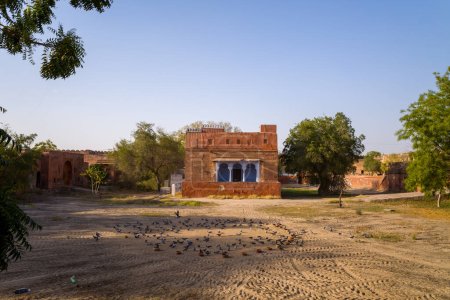 Téléchargez les photos : Cette photo de paysage a été prise en Asie, Inde, Rajasthan, Bikaner, été. Il montre la cour extérieure du fort Junagarh, sous le soleil. - en image libre de droit