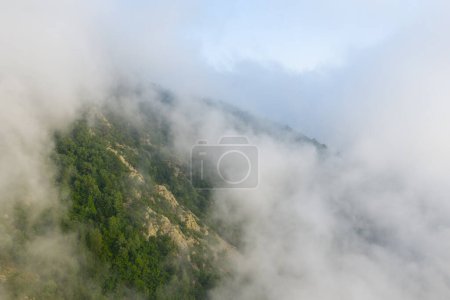 Photo for This landscape photo was taken in Europe, in France, in the Pyrenees, in summer. We see the green countryside under the clouds, under the Sun. - Royalty Free Image