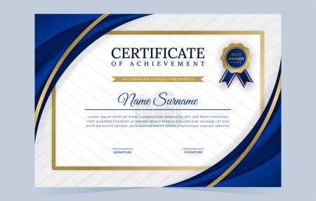 Illustration for Modern and Elegant Graduation Certificate Template - Royalty Free Image