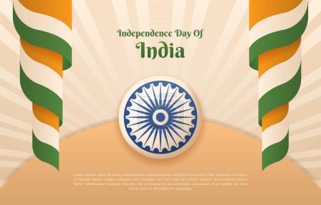 India Independence Day Background with Tricolor Wavy Flag