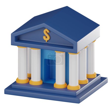 Foto de Edificio bancario, industria financiera. La imagen versátil es ideal para transmitir conceptos de instituciones financieras, estabilidad económica y finanzas globales. Ilustración de representación 3D - Imagen libre de derechos