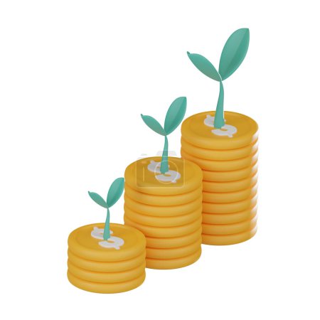 Financial goals with this captivating of a money tree, representing abundance and economic prosperity. 3D render illustration.