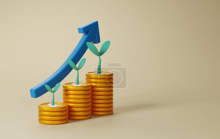 Financial goals with this captivating of a money tree, representing abundance and economic prosperity. 3D render illustration.