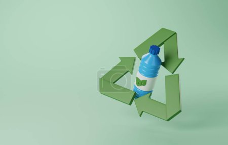 Recycle bottle icon. Perfect for eco-friendly concepts, environmental awareness, and promoting a green lifestyle. 3D illustration