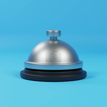 Reception bell, symbolizing warm welcomes and excellent service in a hotel setting. Ideal for hotel industry concepts and customer service visuals.3D render illustration