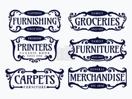 Illustration for Flourish frames for vintage label, banner, logo, emblem, menu, sticker and other design - Royalty Free Image