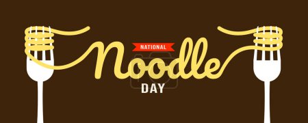 National Noodle Day on 06 October Banner Background. Horizontal Banner Template Design. Vector Illustration