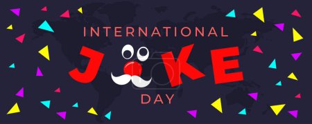 International Joke Day on 01 July Banner Background. Horizontal Banner Template Design. Vector Illustration