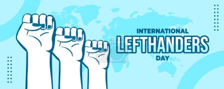 International Lefthanders Day on 13 August Banner Background. Horizontal Banner Template Design. Vector Illustration