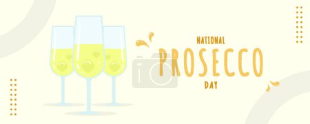 National Prosecco Day on 13 August Banner Background. Horizontal Banner Template Design. Vector Illustration