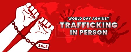 Illustration for World Day Against Trafficking in Persons on 30 July Banner Background. Horizontal Banner Template Design. Vector Illustration - Royalty Free Image