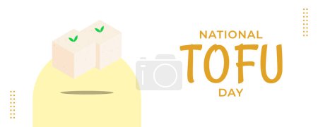 Illustration for National Tofu Day on 01 September Banner Background. Horizontal Banner Template Design. Vector Illustration - Royalty Free Image