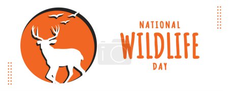 Bannière de la Journée nationale de la faune. Modèle de bannière horizontale Design. Illustration vectorielle