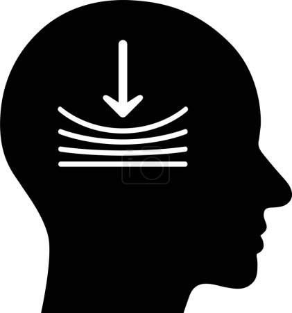 Illustration for Vector icon in the human head symbolizing pressure as a concept of personal resilience - Royalty Free Image