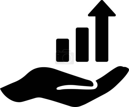 Illustration for Growth icon in the palm of your hand as a concept of growing finance - Royalty Free Image