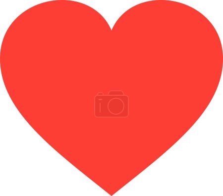 Téléchargez les illustrations : Icône coeur rouge comme concept d'amour, design plat - en licence libre de droit