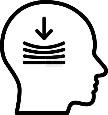 Illustration for Line icon of sustainability in a person head as a concept of pressure - Royalty Free Image