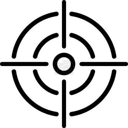Ilustración de Icono de un símbolo objetivo como concepto de un conjunto o meta alcanzada - Imagen libre de derechos