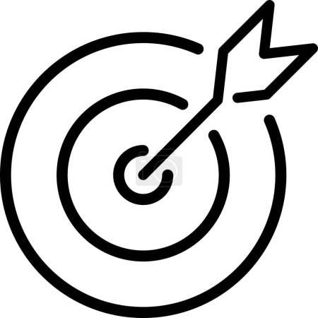 Ilustración de Icono objetivo lineal con flecha - Imagen libre de derechos