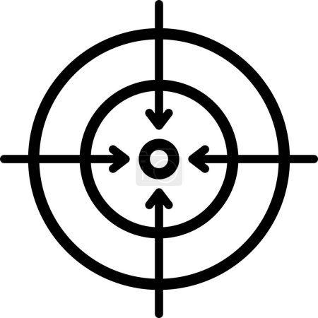Ilustración de Icono de un símbolo objetivo como concepto de un objetivo o foco de atención - Imagen libre de derechos