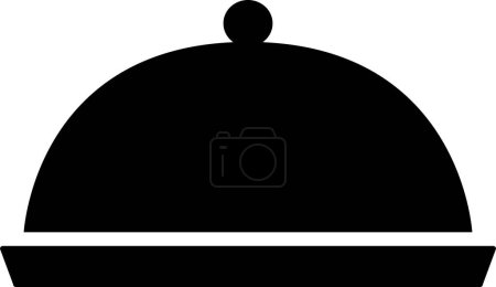 Flat icon of a steel restaurant cloche