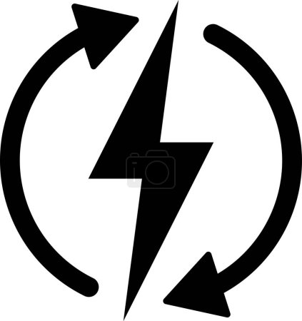 Vector icon of renewable energy as eco and electrical energy symbol