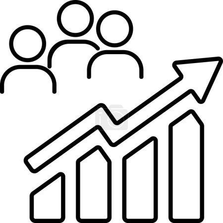 Growing bar graph icon as concept of successful business