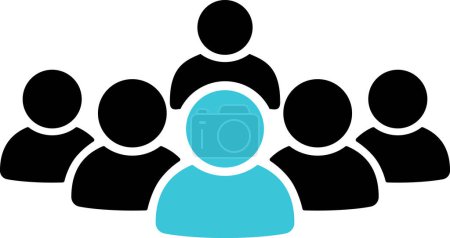 Illustration for Flat icon of people group as concept of focusing on target customer - Royalty Free Image