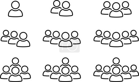 Ensemble d'icônes de ligne du client, membre ou client