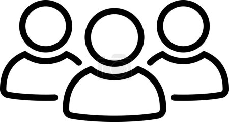 Icône de ligne du groupe de personnes en tant que concept de travail d'équipe ou participant d'entreprise