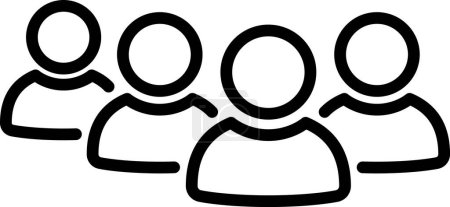 Icône de ligne du groupe de personnes comme icône d'équipe ou signe de groupe social
