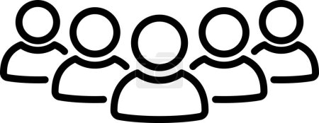 Icône de ligne du groupe de personnes en tant que clients, utilisateurs, employés ou membres symbole