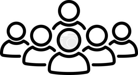 Icône de ligne du groupe de personnes comme concept de réunion d'affaires d'entreprise