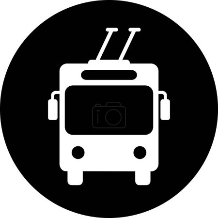 Trolleybus icon as sign for web page design of passenger transport