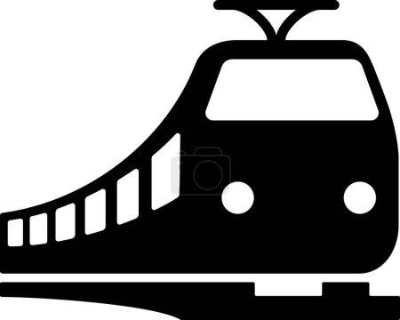 Flat train icon as sign for web page design of journey transport