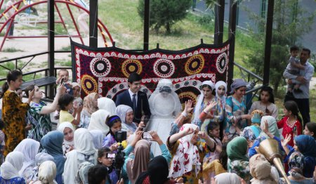 Photo for Dushanbe,Tajikistan 2023 - May 14 2023:Traditional Tajik wedding - Royalty Free Image