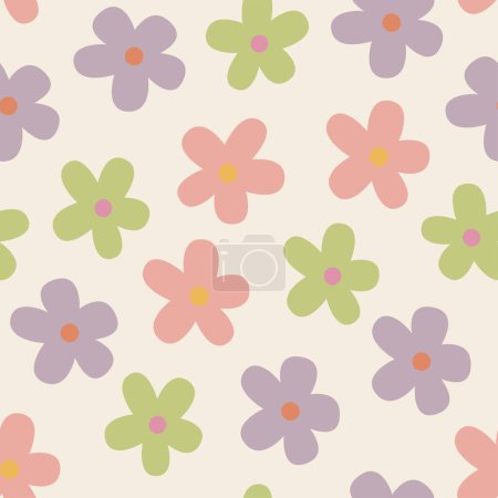 Illustration for HAND DRAWN FLORAL SEAMLESS PATTERN FOR CLOTHS AND TEXTILE AND CAN BE USE IN ANY KIDS WEAR DESIGNS VECTOR - Royalty Free Image